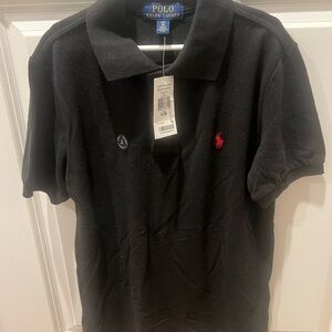 NWT Polo by Ralph Lauren Black Polo Shirt with Red Logo